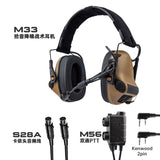 EARMOR M33 Tactical Hearing Protection Headset, Electronic Sound Pickup & Noise Reduction Headphone, Bluetooth Communication Headset for Shooting Helmet, Tactical Radio Headset
