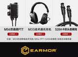 EARMOR M33 Tactical Hearing Protection Headset, Electronic Sound Pickup & Noise Reduction Headphone, Bluetooth Communication Headset for Shooting Helmet, Tactical Radio Headset