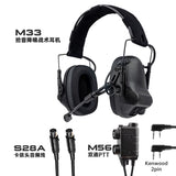 EARMOR M33 Tactical Hearing Protection Headset, Electronic Sound Pickup & Noise Reduction Headphone, Bluetooth Communication Headset for Shooting Helmet, Tactical Radio Headset