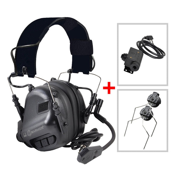 EARMOR M32 MOD4 Headset & M51 PTT& ARC Rail Adapter Sets Tactical Comm ...